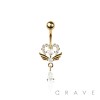 316L SURGICAL STEEL WING HEART TEARDROP DANGLE BELLY BUTTON NAVEL RING 